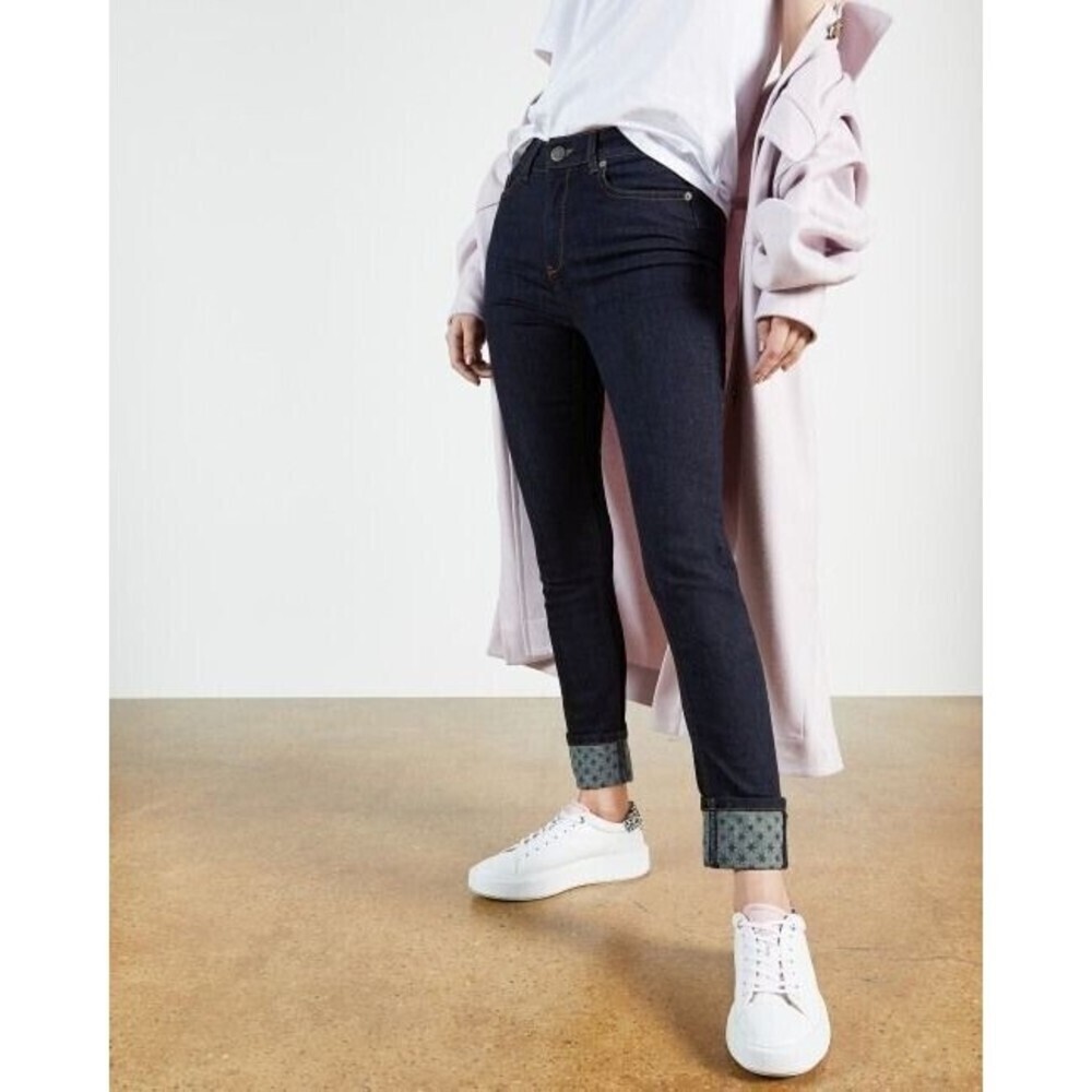 Ted Baker Women Blue Stefan Skinny Jeans with‎ Printed Calf 25